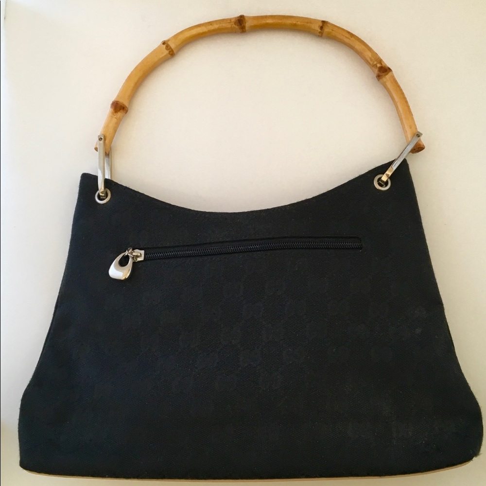 Black Purse with Bamboo Handle. Gucci Knockoff?